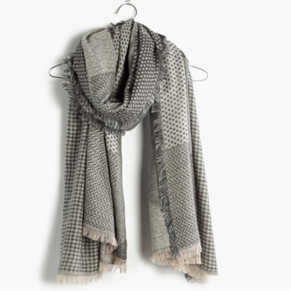 Madewell Houndstooth Patchwork Scarf